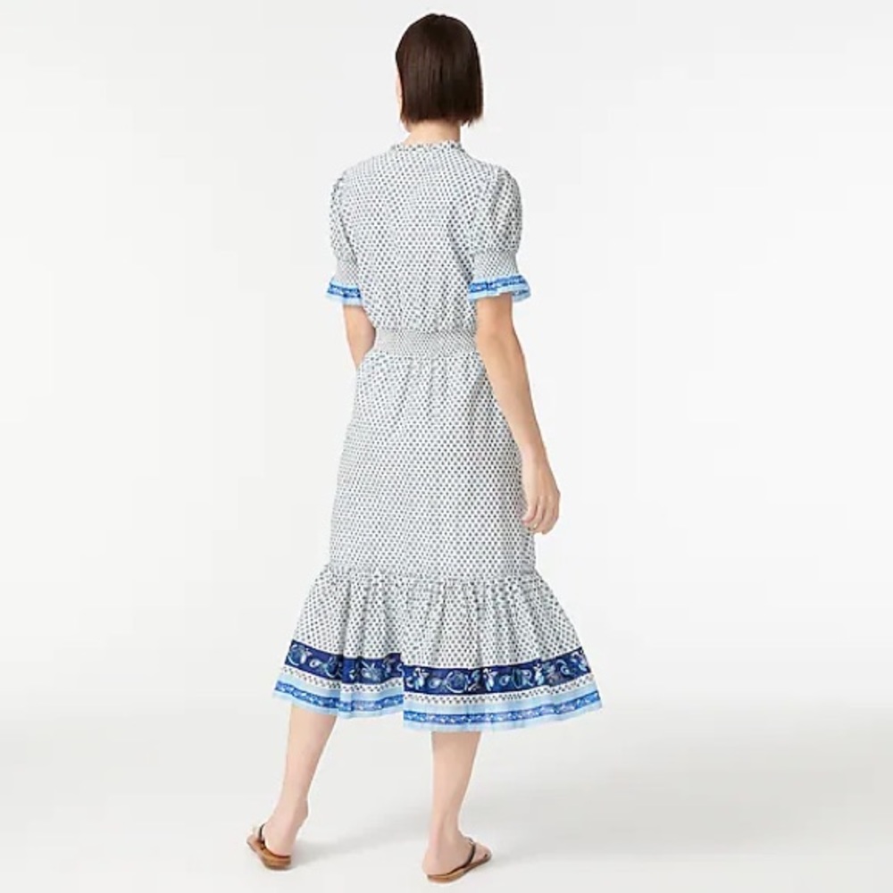 J. Crew Smocked ruffle dress in cotton voile - Picture 4 of 9